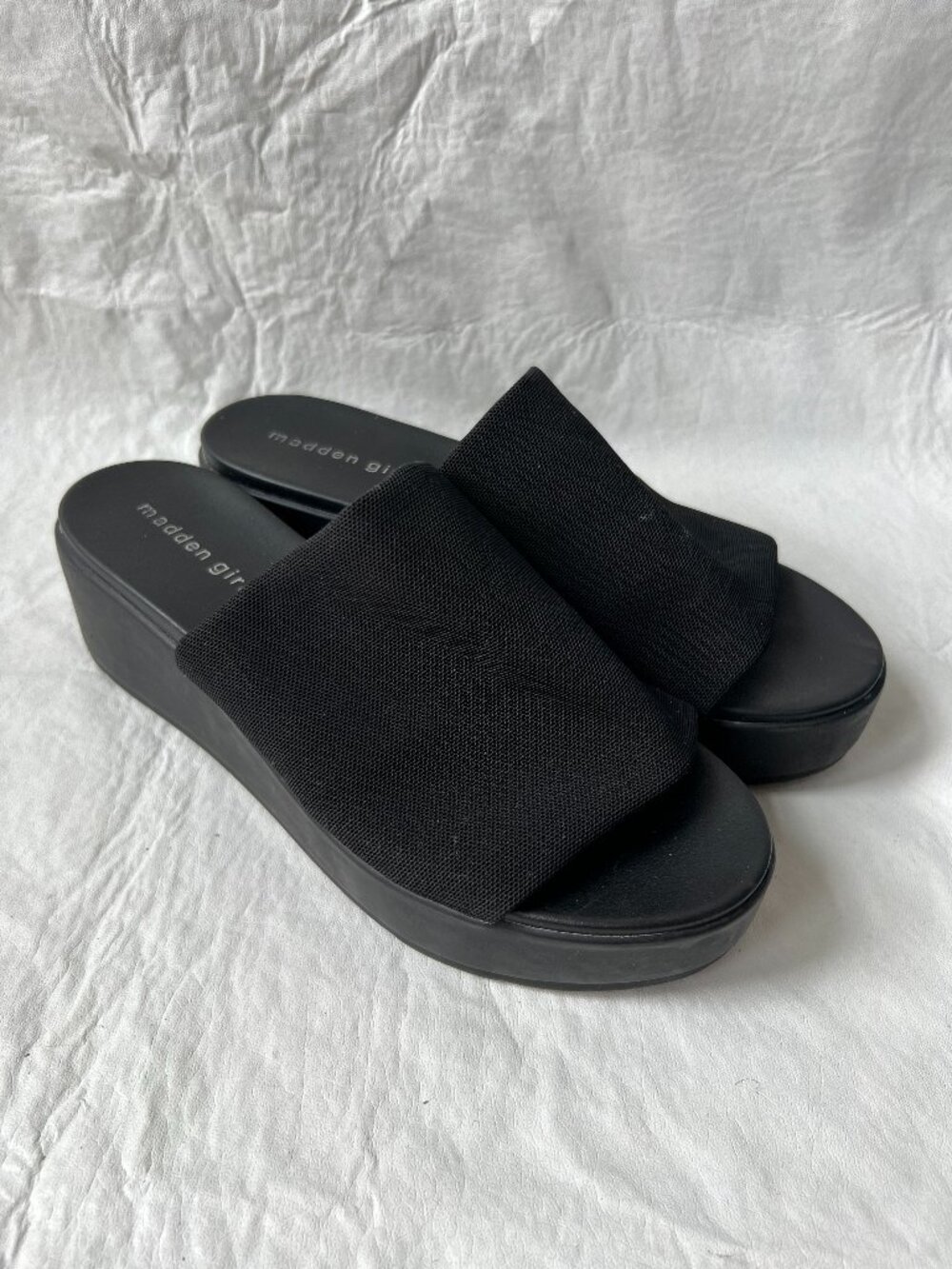 Madden Girl sandals Slinky Slides black wedge platform womens 8.5 chunky y2k